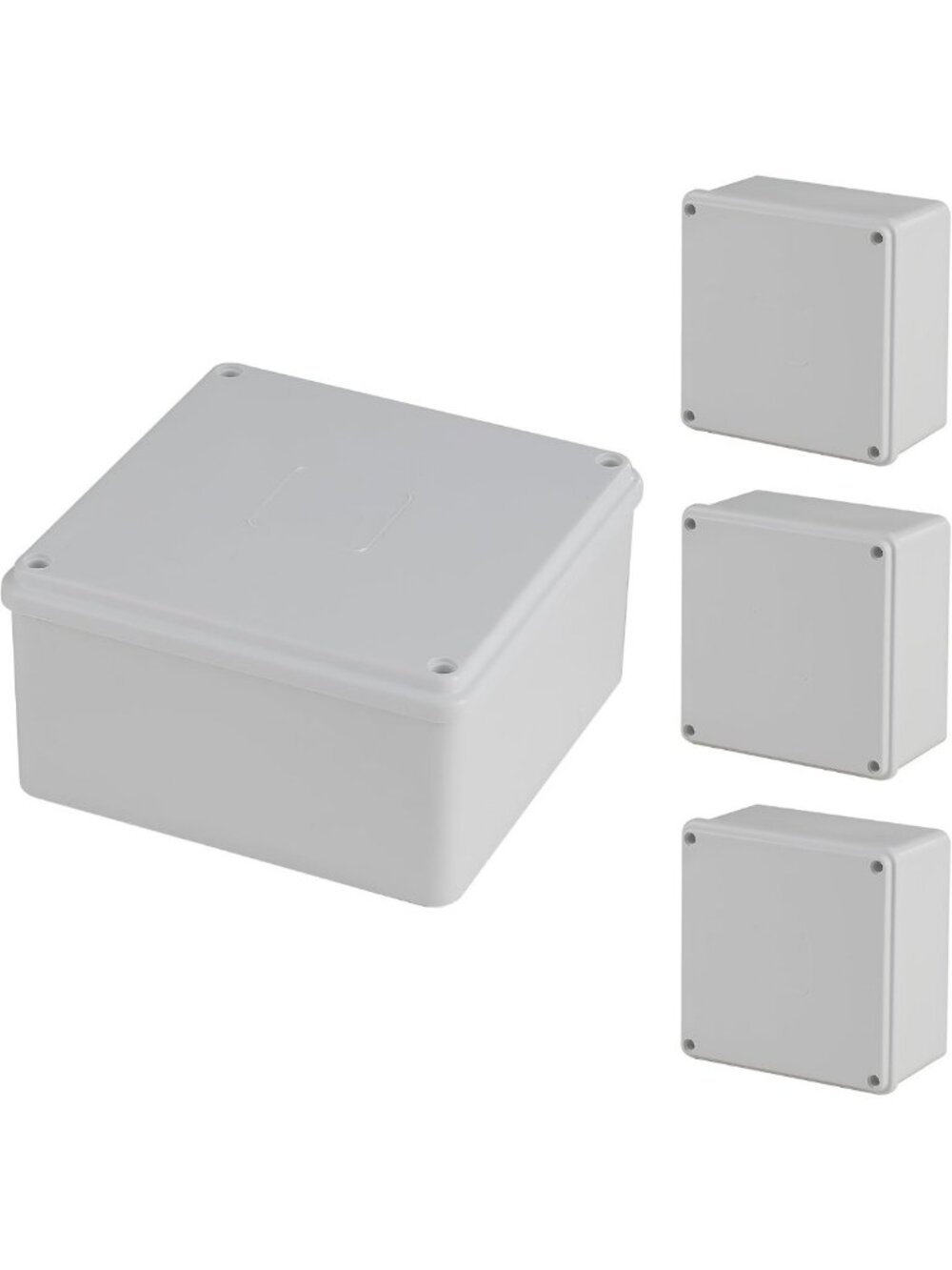 4 Pack Waterproof PVC Junction Boxes - Dustproof Electrical Outdoor Enclosure